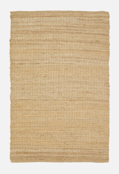 Plain ribbed jute rug - natural - 200 x 300