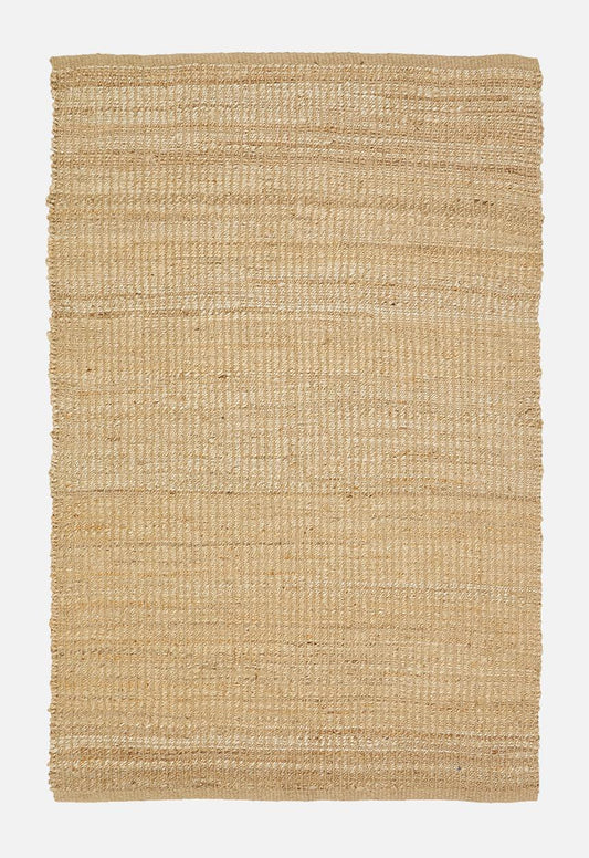 Plain ribbed jute rug - natural - 200 x 300
