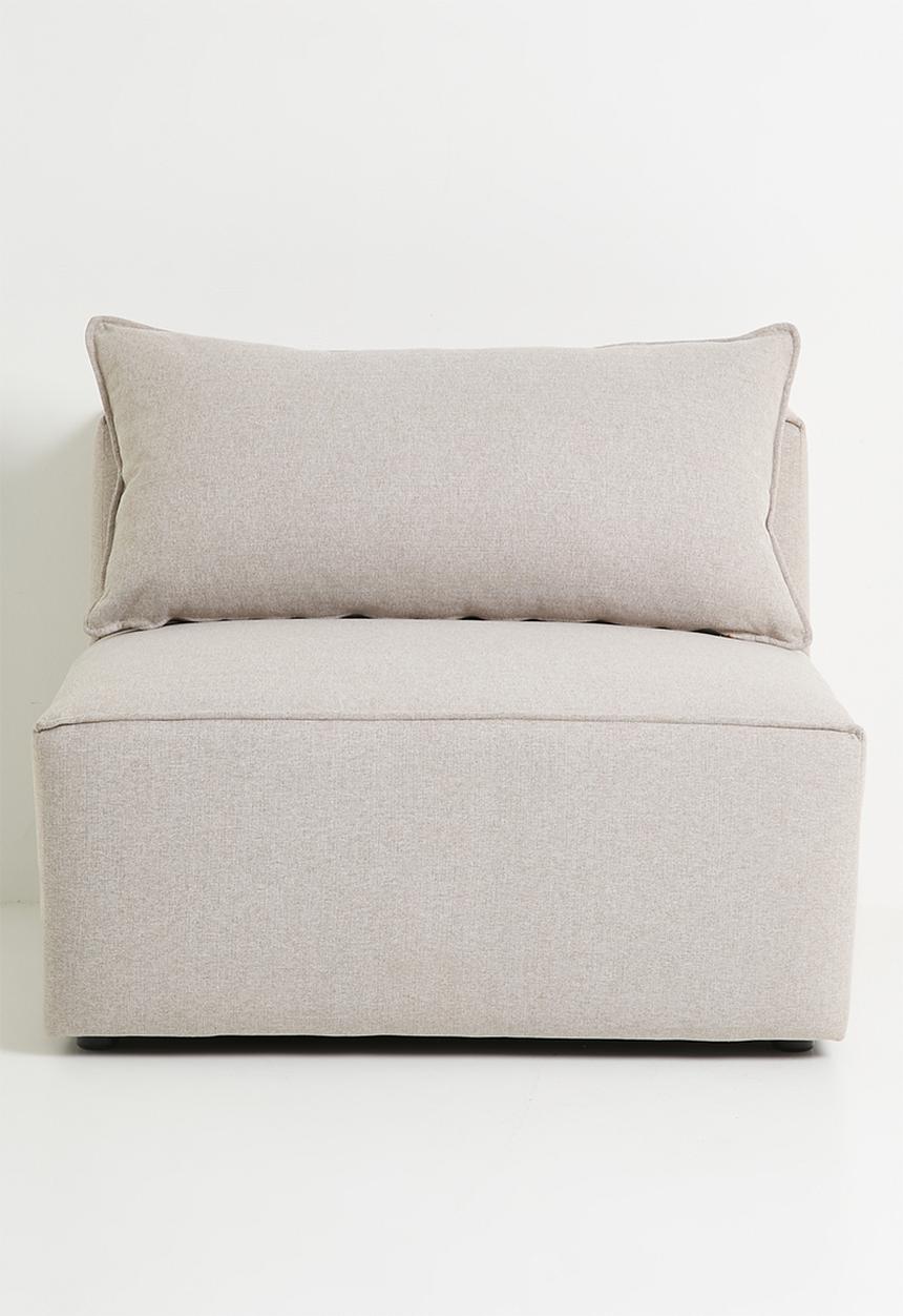 Zola Loveseat No Arm (Slipper) With Cushion - Jordan Mushroom