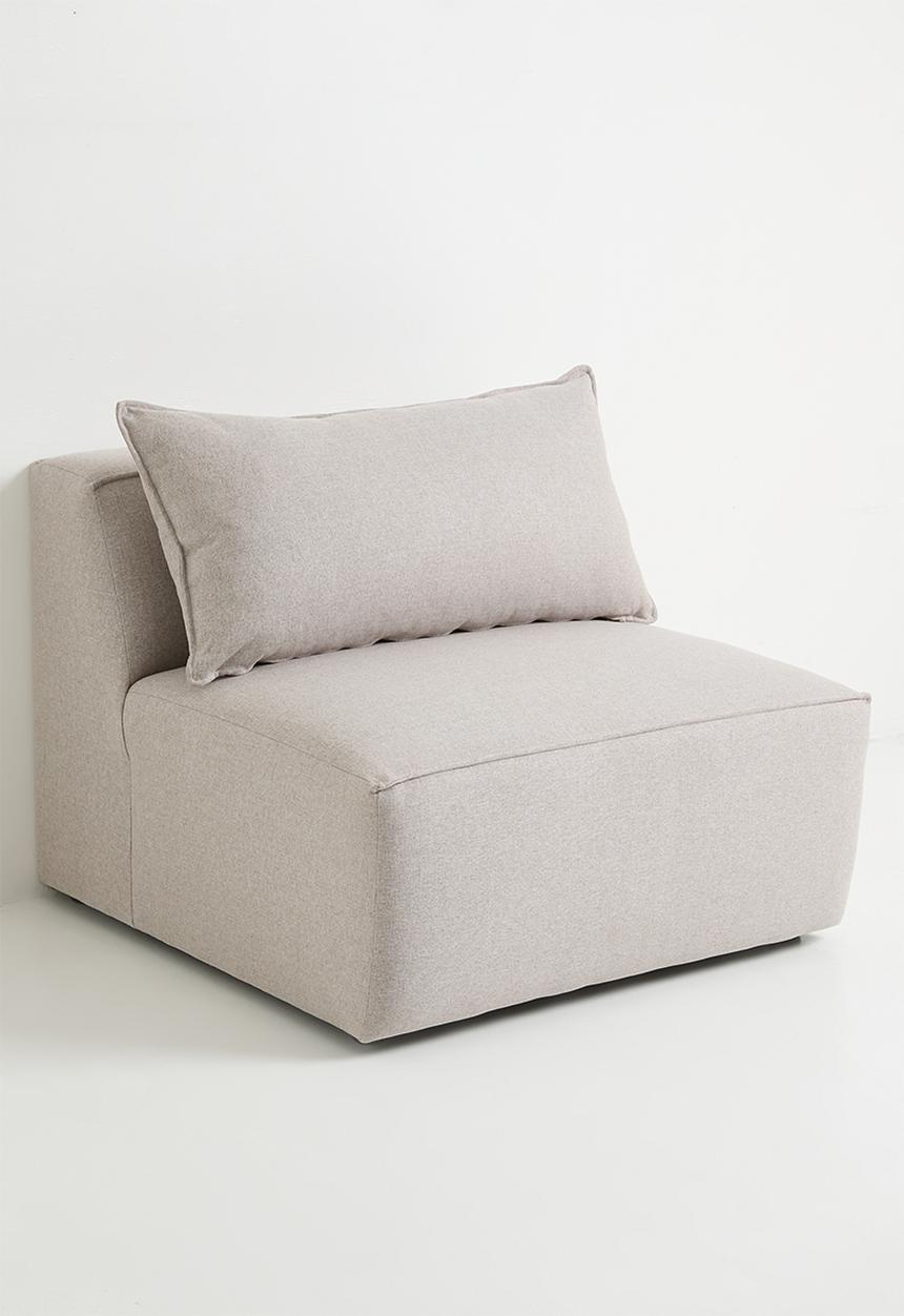 Zola Loveseat No Arm (Slipper) With Cushion - Jordan Mushroom