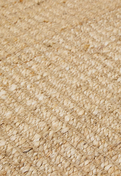 Plain ribbed jute rug - natural - 200 x 300