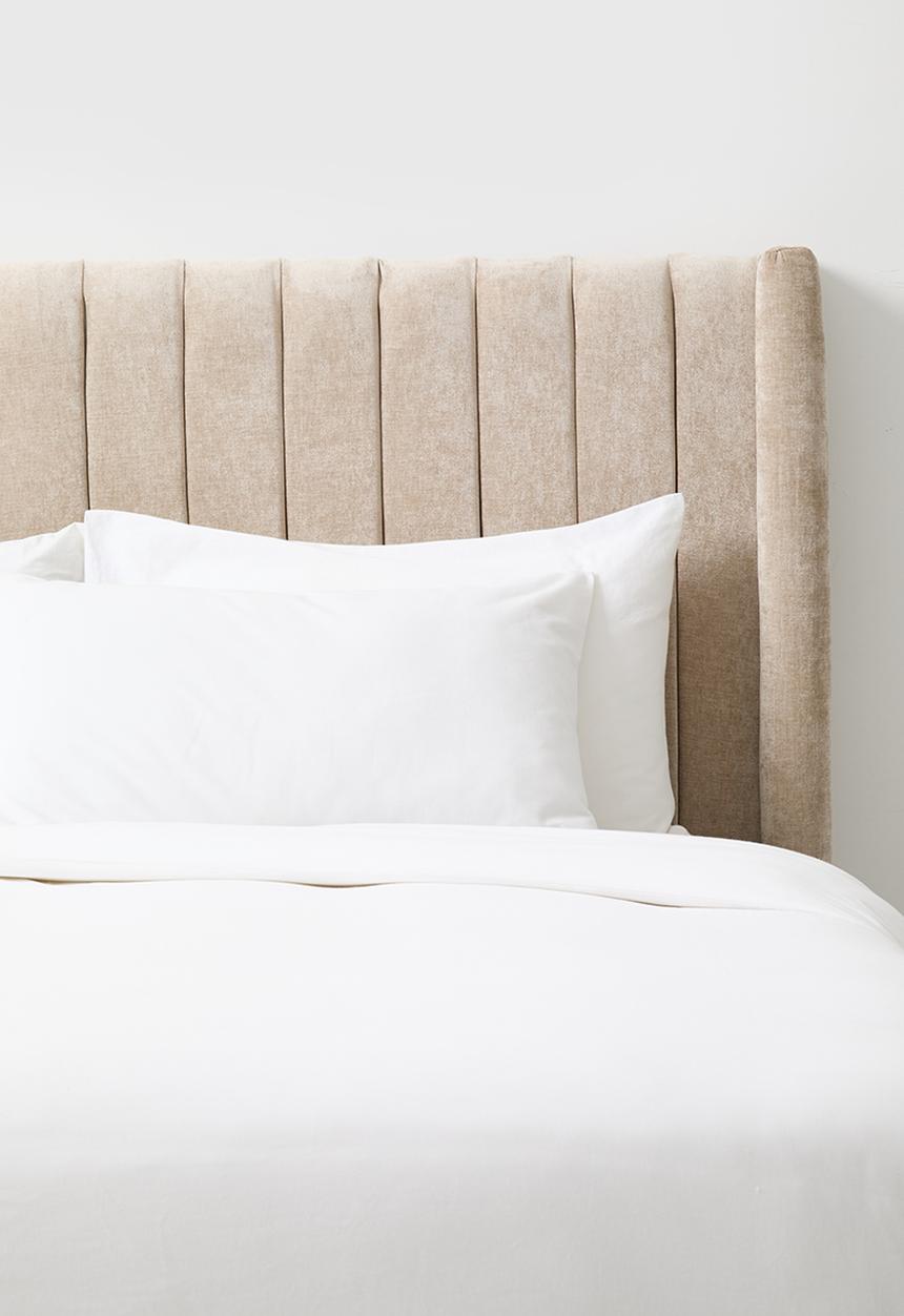 Noa Ribbed Chenille Headboard - Taupe - King