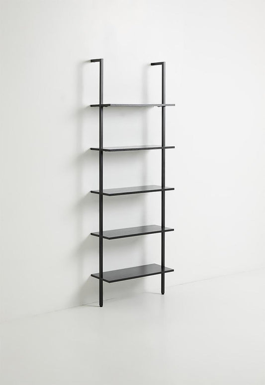 Levi wall shelf - black 60cm L x 25cm W x 180cm