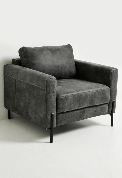 Hadley leather armchair - charcoal