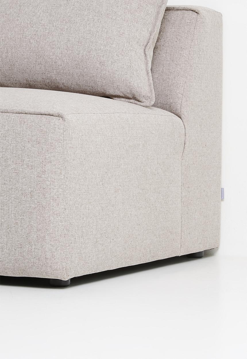 Zola Loveseat No Arm (Slipper) With Cushion - Jordan Mushroom
