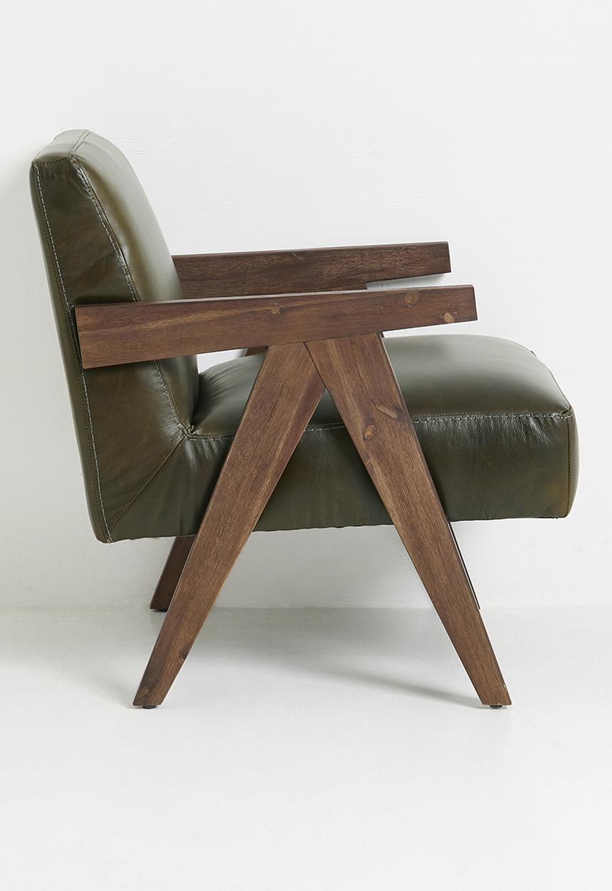 Corby Leather Occasional Chair - Olivetinin