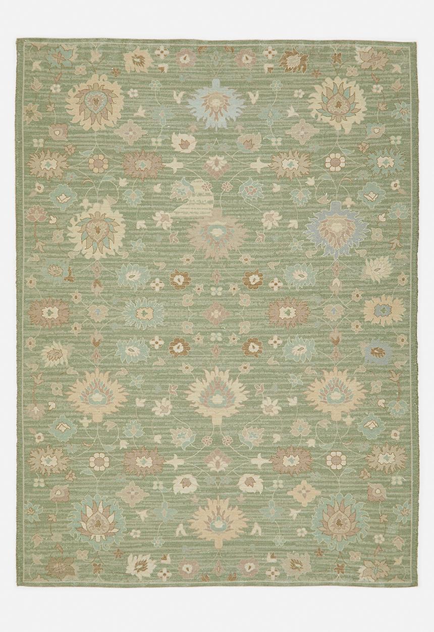 Chenille Rug Floral Sage - 200x300
