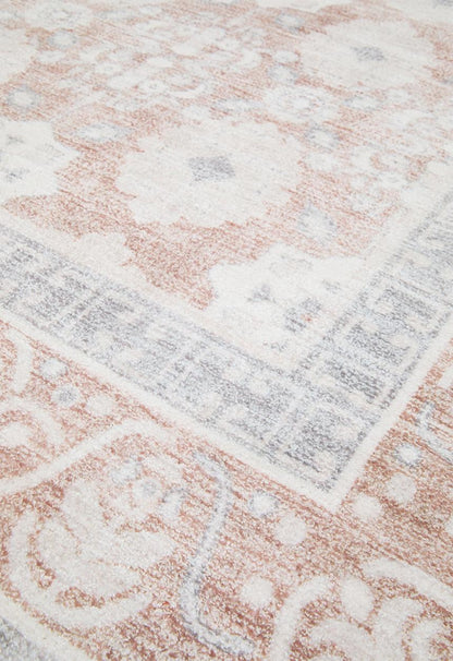 Antique Printed Wool Blend Rug Dusty Pink - 160x230