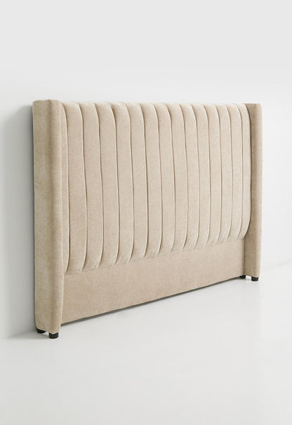 Noa Ribbed Chenille Headboard - Taupe - King