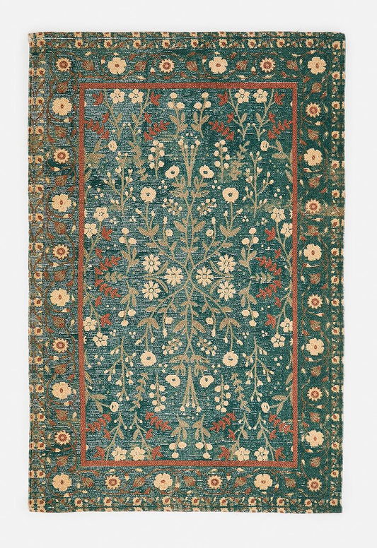 Floral Cotton Printed Rug Fatigue - 200 x 300