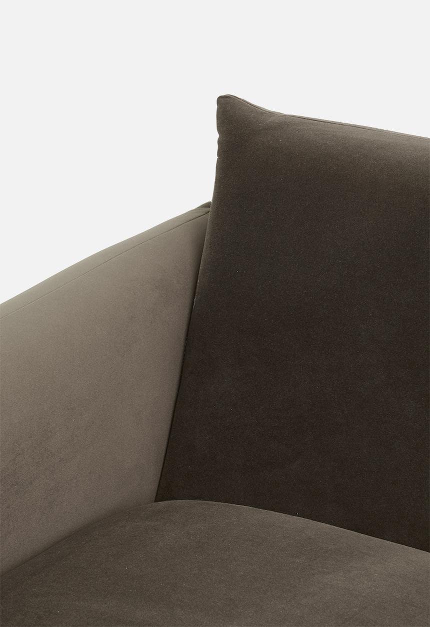 Signe single seater velvet sofa-chocolate grey