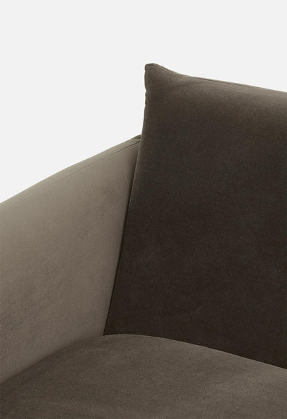 Signe single seater velvet sofa-chocolate grey