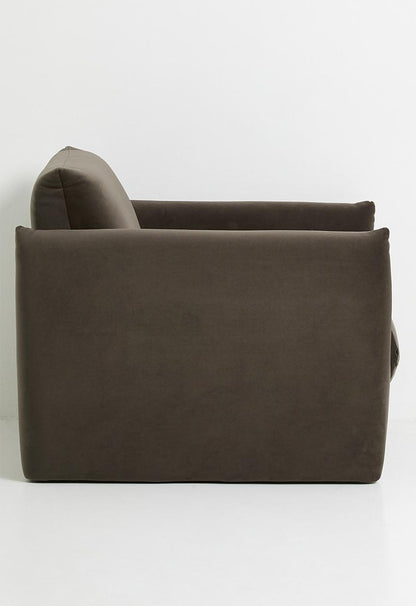 Signe single seater velvet sofa-chocolate grey
