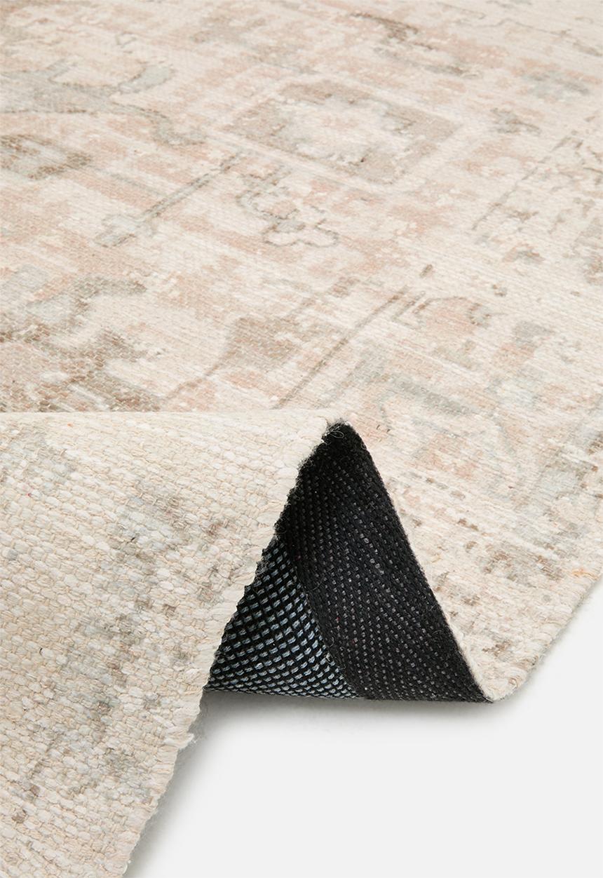 Cotton chenille plush antique rug - rust - 200 x 300