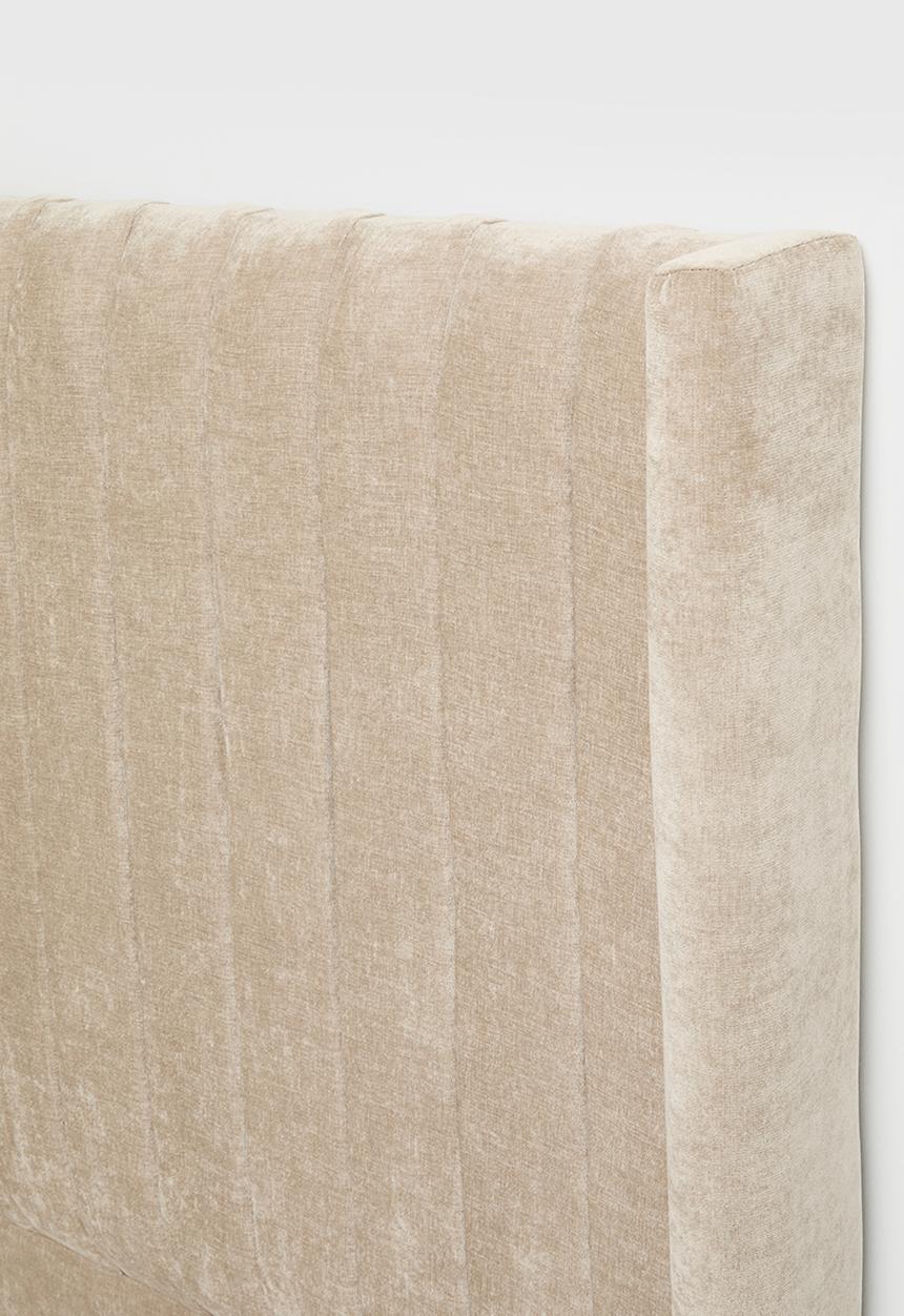 Noa Ribbed Chenille Headboard - Taupe - King