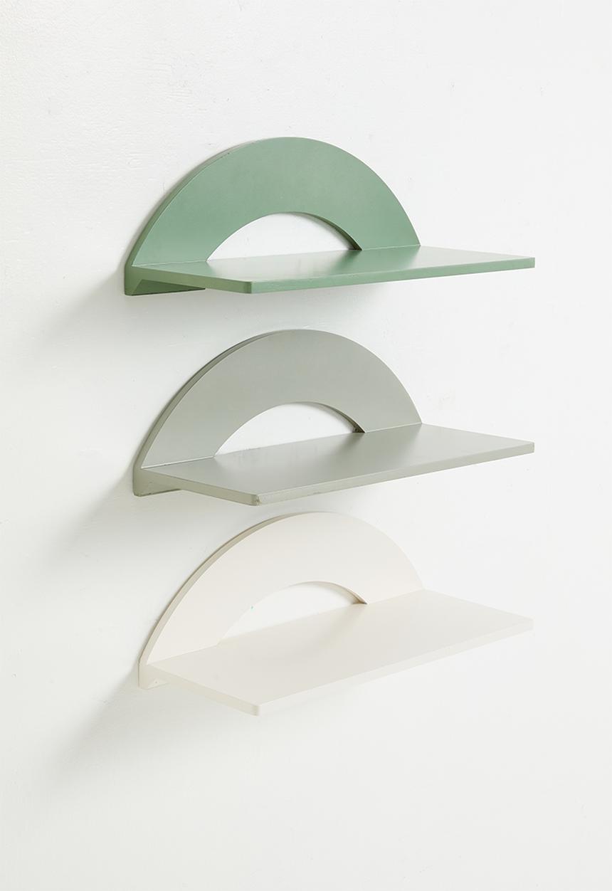 Sunrise shelf set of 3 - green 48cm x 20cm x 15.5cm