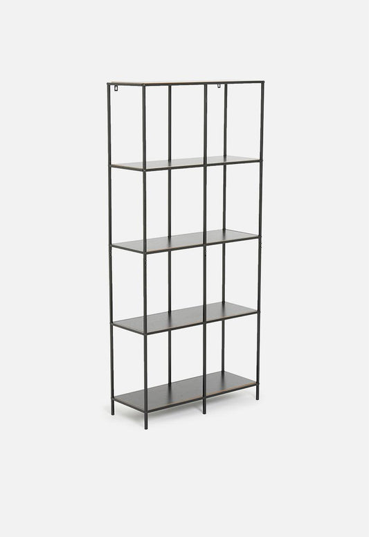 Adalin Wall Rack – Black - 78cm L x 170cm H x 30cm W