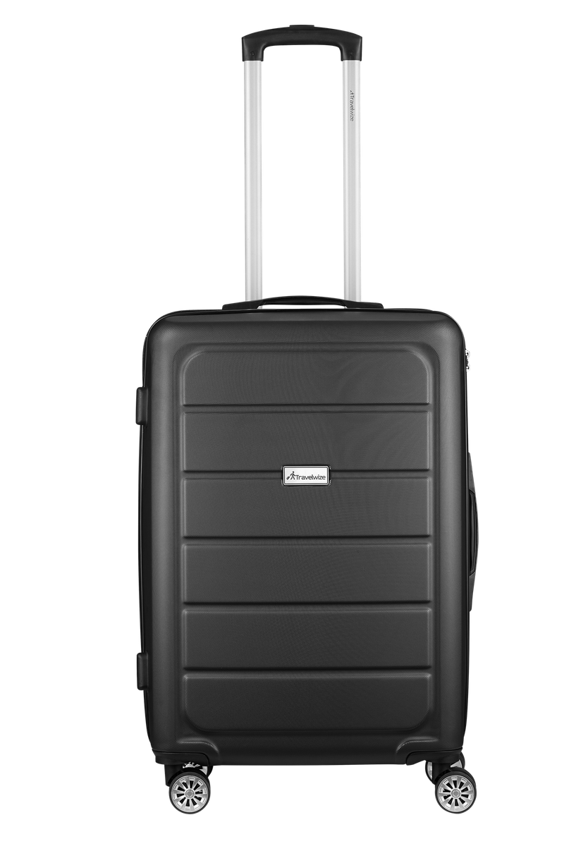 Travelwize Maple Hard Shell Spinner Luggage - Lightweight 4-Wheel Suitcase - Silver - 55 cm -