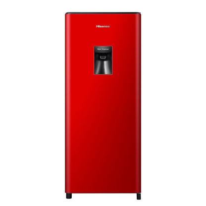 Hisense 177L Single Door Fridge with Water Dispenser - Red - H235rre-wd