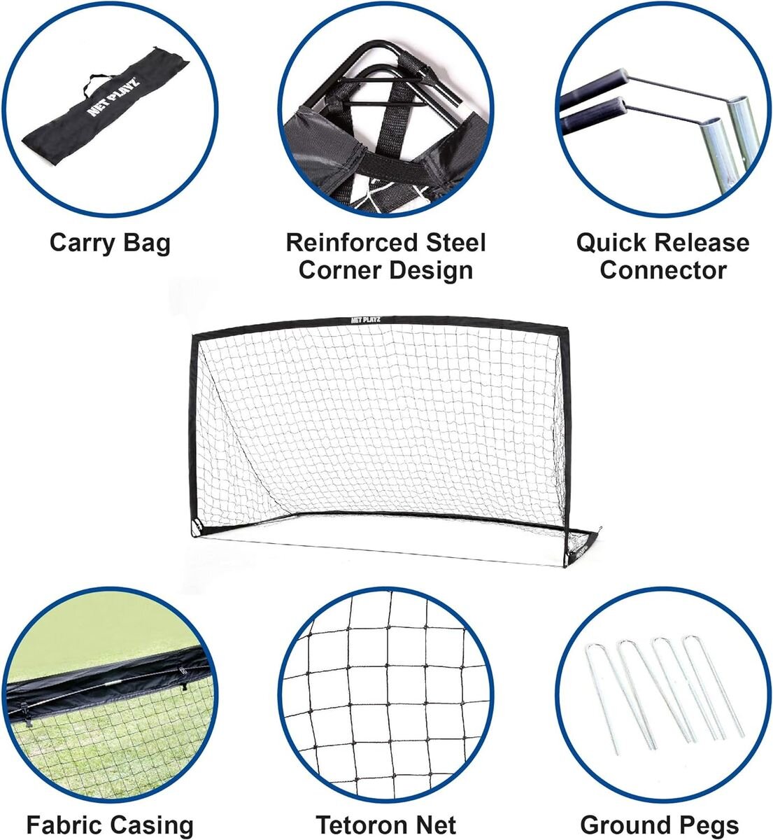 Net Playz Simple Playz Soccer Goal - Large (1.8x3.6x1.8m)
