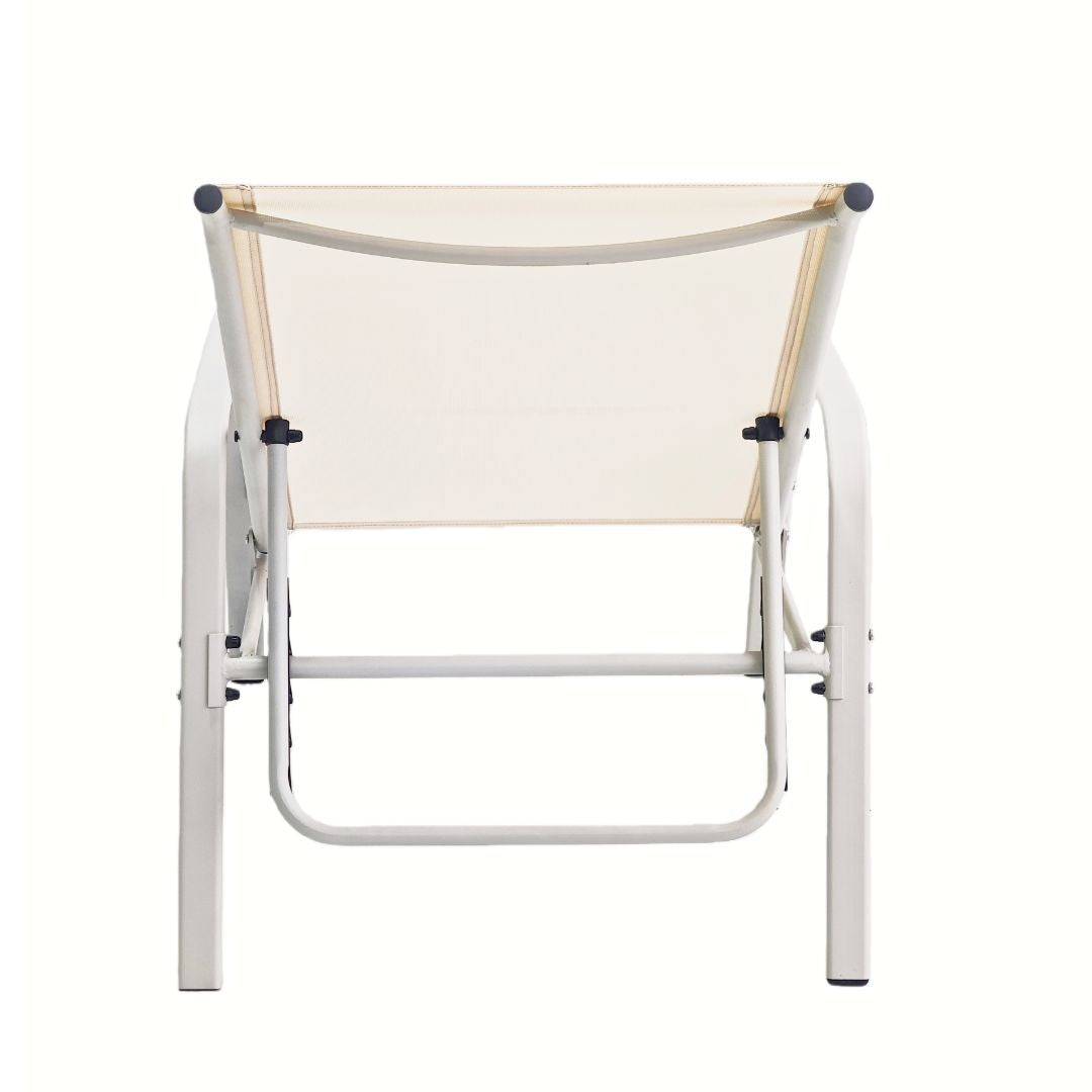 George Mason Sunny Textilene Lounger - Warm White - set of 4