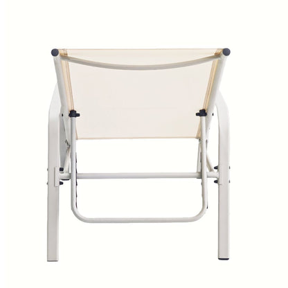 George Mason Sunny Textilene Lounger - Warm White - set of 4