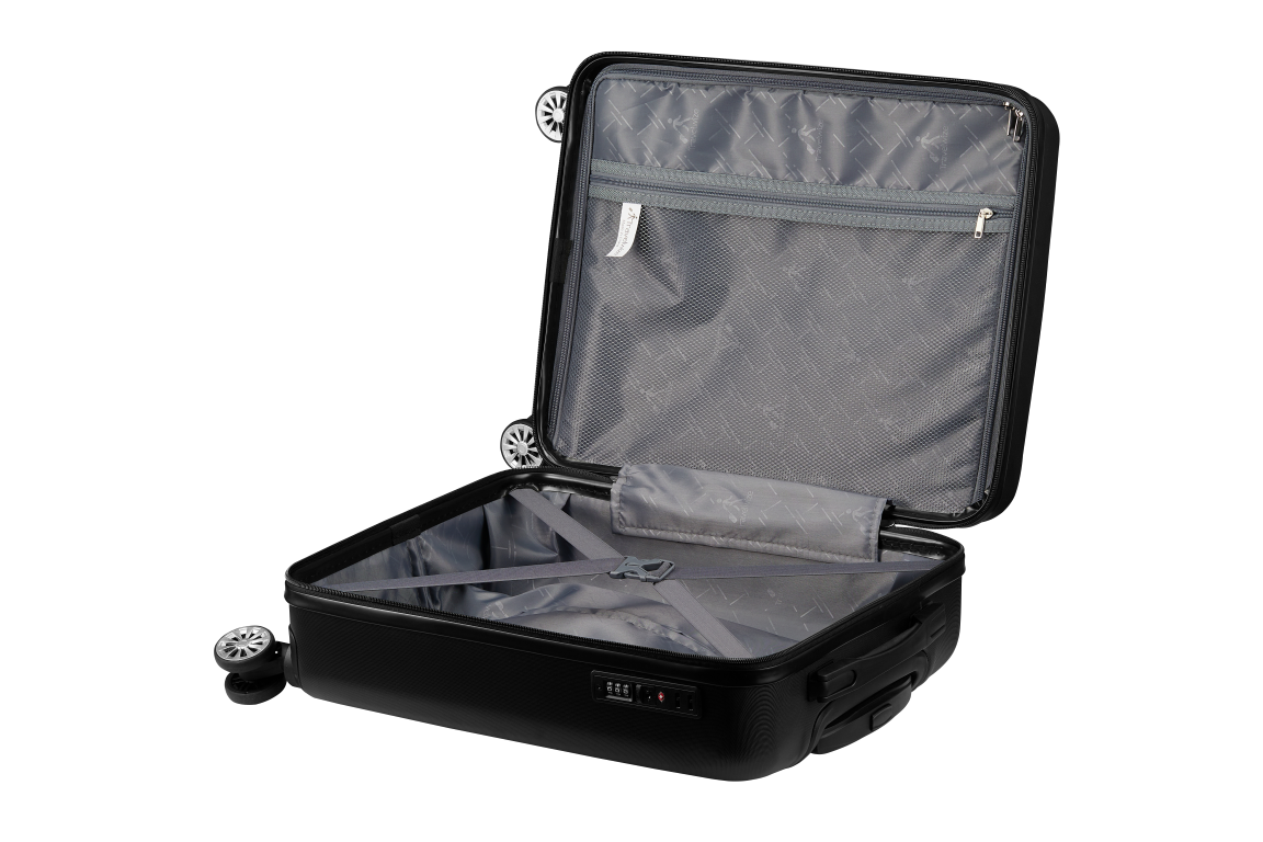 Travelwize Maple Hard Shell Spinner Luggage - Lightweight 4-Wheel Suitcase - Silver - 55 cm -