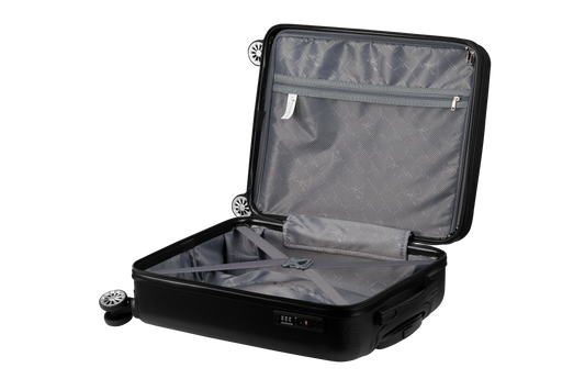 Travelwize Maple Hard Shell Spinner Luggage - Lightweight 4-Wheel Suitcase - Silver - 55 cm -