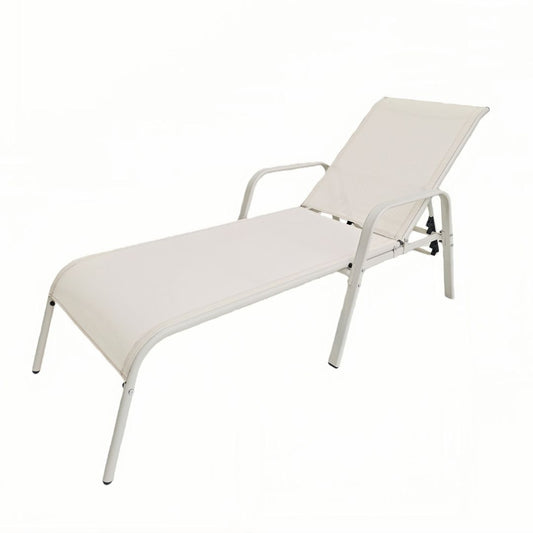George Mason Sunny Textilene Lounger - Warm White - set of 4